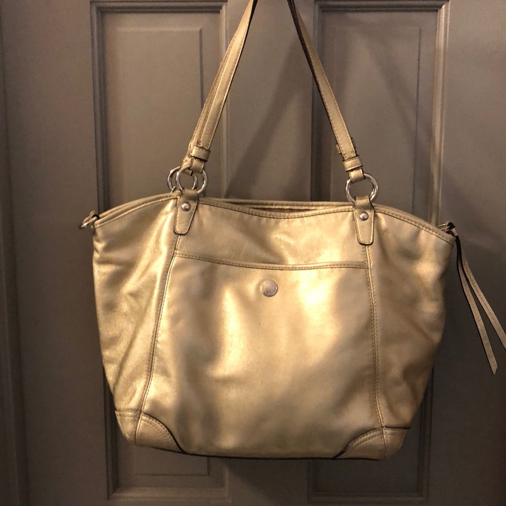 Coach shoulder bag metallic gold - Picture 3 of 7